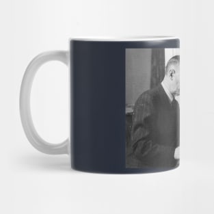 Thomas Mann portrait and quote: Speech is civilization itself... Mug